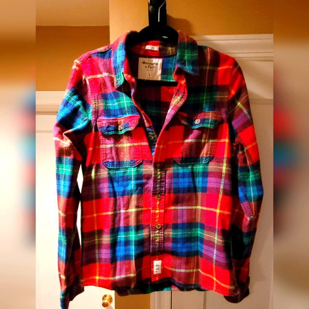 Men's Designer Abercrombie & Fitch Plaid Shirt